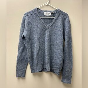 Van Heusen Blue V Neck Pure Virgin Wool Sweater